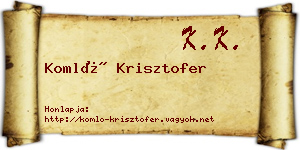 Komló Krisztofer névjegykártya