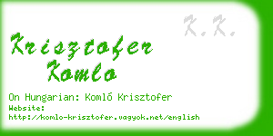 krisztofer komlo business card